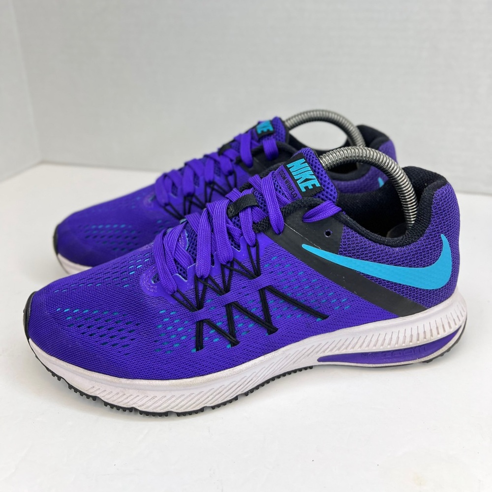 Nike Winflo 3 Deep Purple/Aqua/Blk  831562-500 Womens 8.5M VGUC No Box